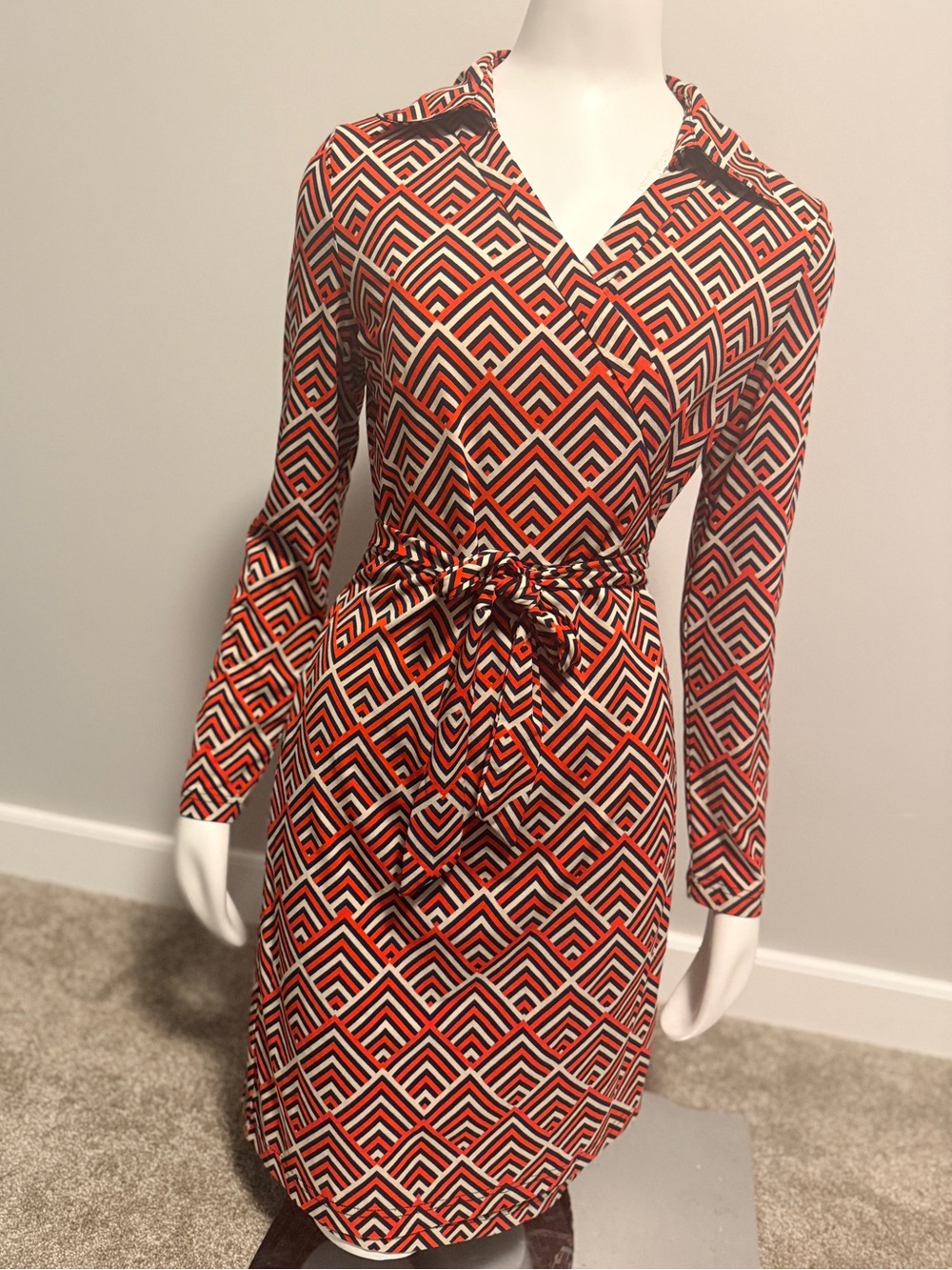 BCBGMaxAzria Geometric Wrap Dress